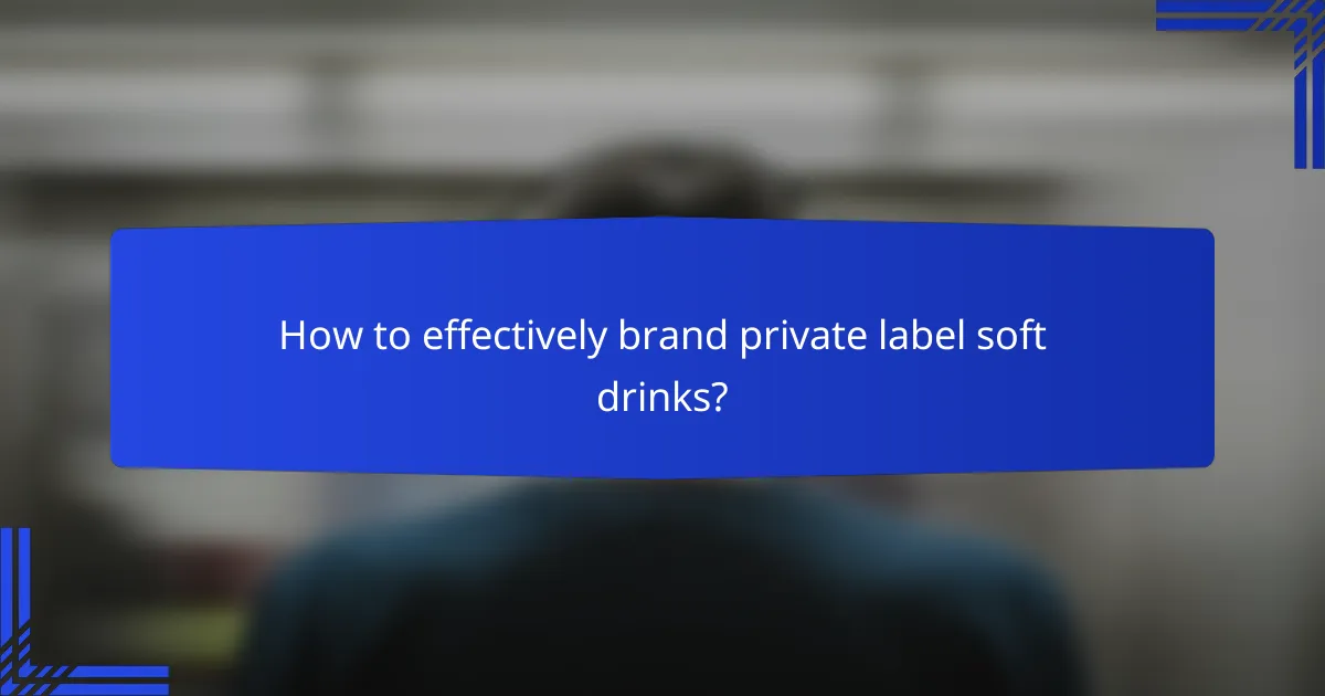 How to effectively brand private label soft drinks?