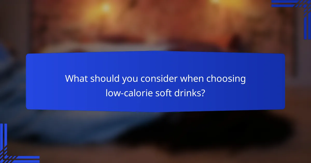 What should you consider when choosing low-calorie soft drinks?